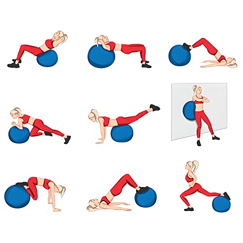 Retoo Gymnastikball 65 cm Sitzball mit Ballpumpe, Trainingsball, Ball für Fitness, Yoga, Gymnastik, Core Training, Fitnessball, Sitzball Büro für Balance Luftpumpe, Gymnastikbälle, Yogaball, Pilates