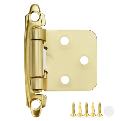 8 Pack 4 Pair Gold Cabinet Hinges - 1/2 inch