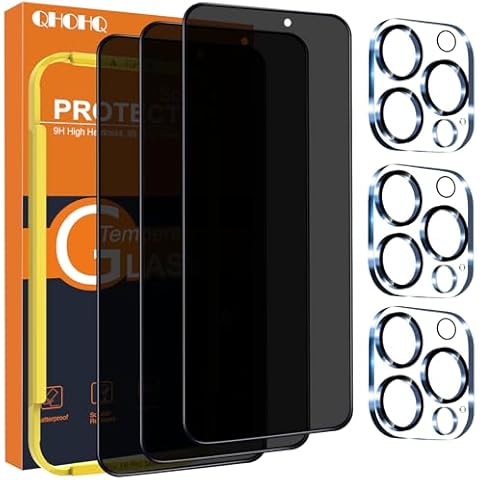 QHOHQ Verre Trempé iPhone 16 Pro Max Cover