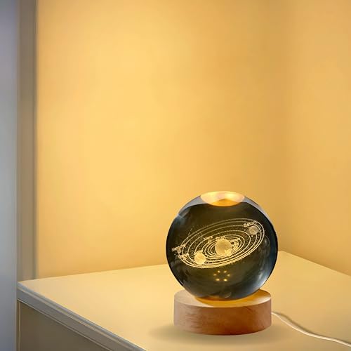 Image of 3D Galaxy Crystal Ball Night Light Table Lamp
