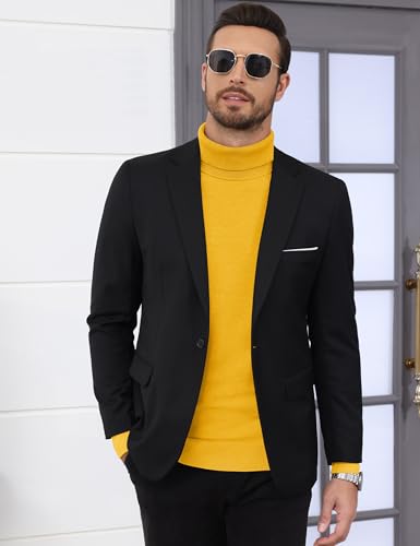 CRYSULLY Men's Turtleneck Sweaters Long Sleeve Knitted Lightweight Casual Pullover Sweater Fall Winter Spring4