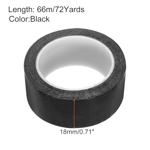 Image of uxcell 1 Rolls Black 0.71 Inch x 72 Yards Polyester Film Electrical Tape PET Tape High Temperature Heat Resistant Tape for Transformer Motor Wire 5S Positioning Logo,18mm x 66m