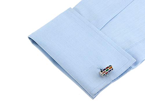 Set de Mancuernillas para Hombre Daesar Vintage Plateadas miniatura 2