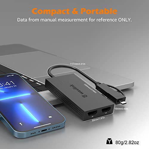 Wavlink Usb 3.0 Or Usb C To Hdmi Adapter For Dual Monitors 4K@30Hz 1080P@60Hz, Usb Dual Hdmi Universal Video Graphics Adapter Up To 6 Monitor Displays, External Video Card Adapter For Windows, Mac Os #TOP7
