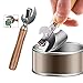 TEAMWILL 2pcs Stainless Steel Traditional Old Fashion Stab Can & Tin Opener and Corkscrew