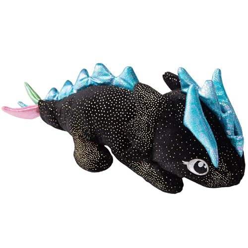 SNUG AROOZ Ice the Dragon - Black & Blue Fantasy Plush Dog Toy, Squeak-Crinkle, Pet Multi-Sensory Play, 12" Soft Mythical Companion, Cuddle-Fetch-Chew by SNUG AROOZ - Used condition - US$15.49