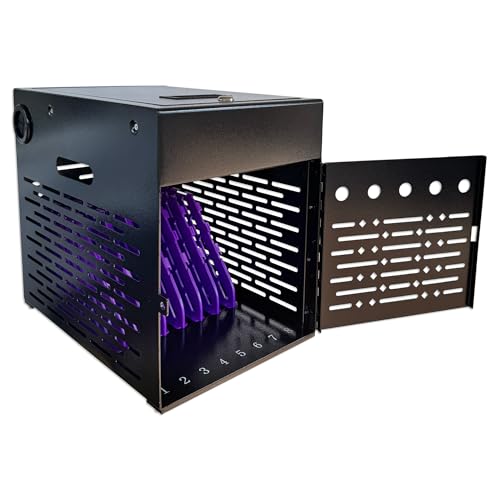 Powervize 8-Device Tablet Charging Station, Lockable Steel Charging Cabinet for 14
