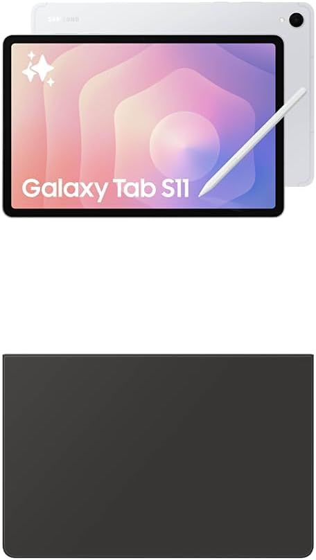 Samsung Galaxy Tab S11 512 GB WiFi Android Tablet + 1/2 Off Galaxy Tab S11 Book Cover Keyboard Slim (Value $72.49), Large Display, Durable, Slim, Light, S Pen, AI Assist, Silver