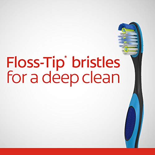 Miniatura 2 de Colgate 360 Total Advanced - Cepillo de dientes con punta de hilo dental, color negro y azul, alimentado por energía solar, unisex para adultos