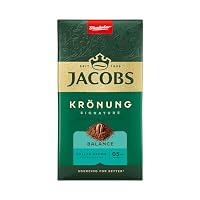 Jacobs Filterkaffee Krönung Balance, mittlere Röstung, Kaffee gemahlen, geröstet in Deutschland, ideal für Filterkaffeemaschine & French Press, Intensität 5/10, 500 g