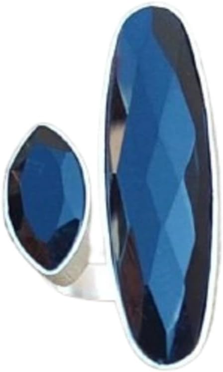 Exquisite Handmade Black Onyx Gemstone Statement Ring - Genuine Natural Onyx Crafted in 92.5 Sterling Silver - Unique Handcraft for Her