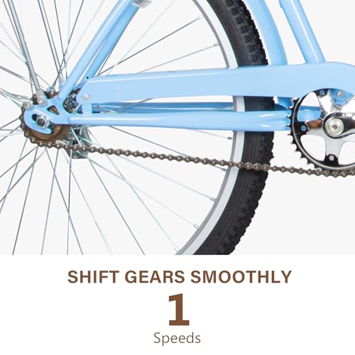 Image of WEIZE Beach Cruiser Bike, 24 & 26 inch Commuter Bicycle for Adult Men and Women,High-Carbon Steel /Front & Rear Fenders, Comfortable City Bikes with Rear Rack or Basket, Ergonomic Upright Design