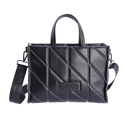 Amichi - Bolso mujer - bolso de mano mujer - asa bandolera - piel sintético - compartimentos...
