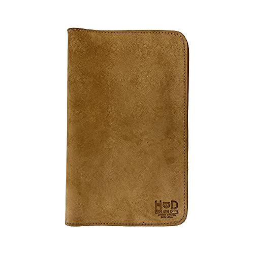 Rustic Leather Refillable Journal Cover for Moleskine Cahier Large (5 x 8.25 in.) w/ TÃ­pico Strap Handmade by Hide & Drink (Old Tobacco)