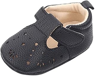 XIATANG Infant Baby Girls Boys Sandals Summer Crib Shoes Toddler Pu Cotton Soft Rubber Sole Dress Flats First Walker Shoes (Dark Blue-03#, 9-12Months)