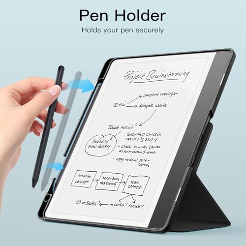 Miniatura 3 de Moko Funda Con Función Atril Para Kindle Scribe Lanzada En 2024 2022 De Piel Premium, Triple Soporte, Con Soporte Para Bolígrafo, Encendido Y Apagado Automático Para Amazon Kindle Scribe 2024 De