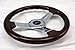 NRG Innovations ST-015-1CH Classic Wood Grain Wheel (330mm, 3 spoke center in chrome), Chrome