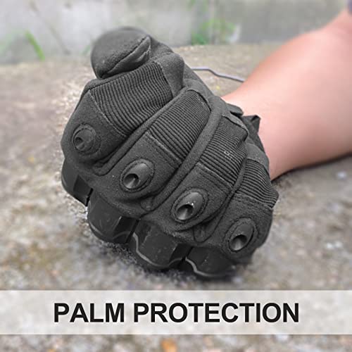 Firschoie Taktische Handschuhe Militärische Mit hartem Knöchelschutz und 2-Finger Touchscreen, Geeignet für Dschungelerkundung,Trekking, Motorrad, MTB-Fahren(Schwarz L)