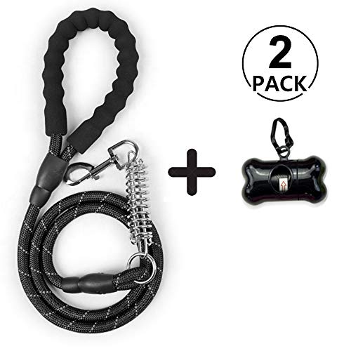 UTECH Correa para Perros + Accesorio Bolsas excremento de Perro + bolsita de Regalo, Nuevo Modelo 2020, 1,5m Longitud, Resistente, Agarre cómodo, Muelle Incorporado, Reflectante.