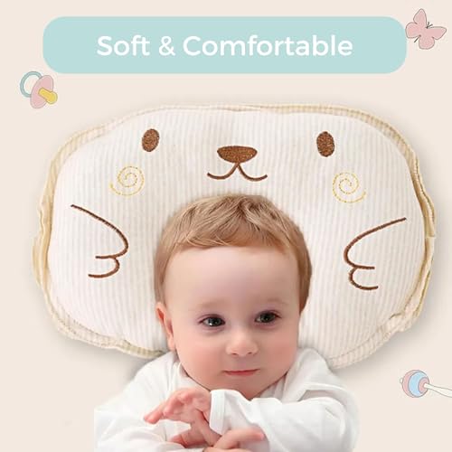 Mandarinmelon Babykissen – Kissen für Babys von 0 bis 3 Jahren zur Vorbeugung und Behandlung von Plagiozephalie – kippsicheres Kissen für Neugeborene, Kissen für Wiege, Bett, Kinderwagen, Reisen