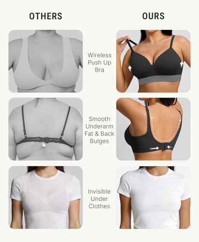 Image of FeelinGirl Wireless Supportive Bra for Women, Seamless Comfort Bralettes No Underwire Full Coverage Everyday Bras
