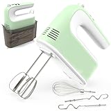 CBQ Hand Mixer Electric, 9 Speed 400W Handheld Mixer with Digital, Touch Button, Turbo, Snop-On Storage Case, 5 Stainless Steel Accessories,...