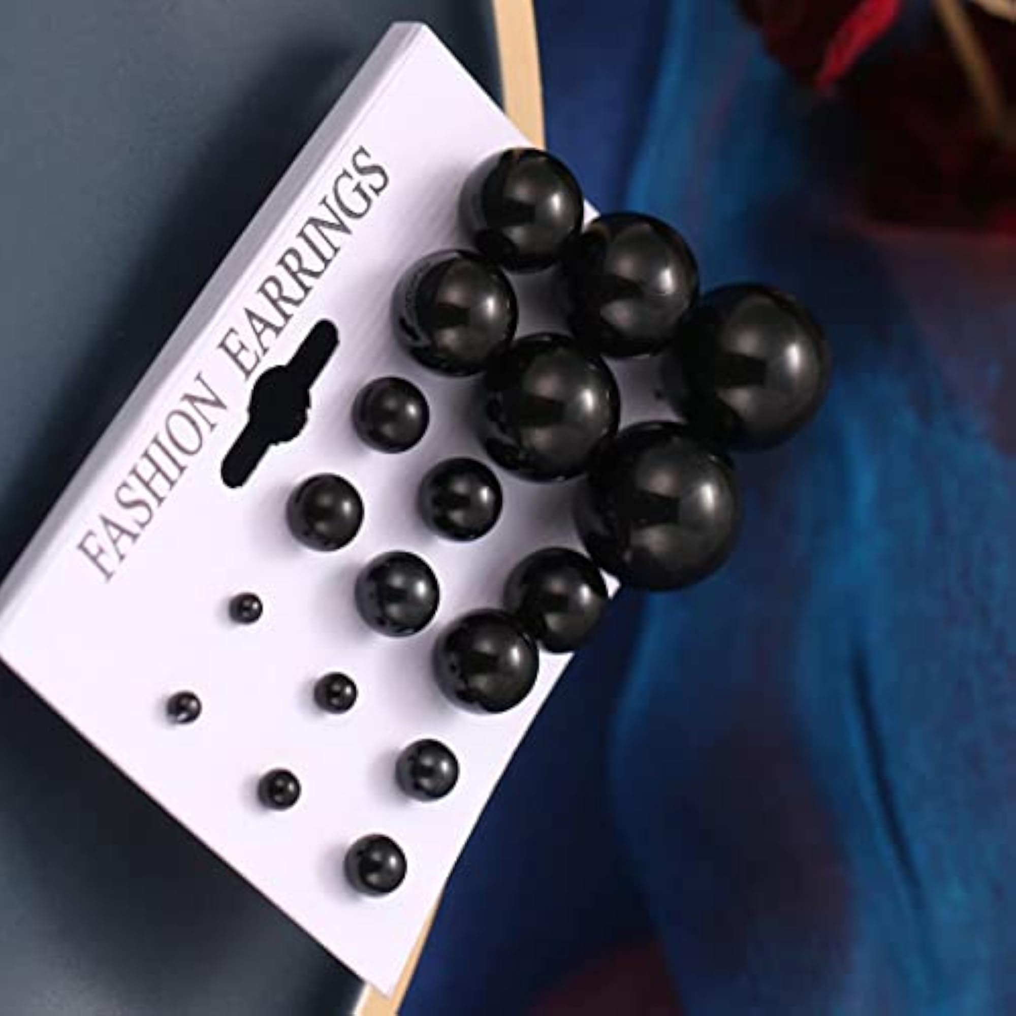 Set of 9 Silver Stud Earrings