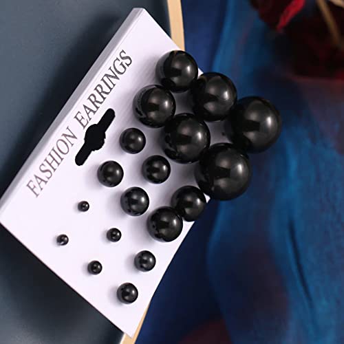 Set of 9 Silver Stud Earrings