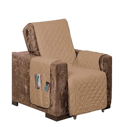 Protetor De Sofá Impermeável Poltrona Liso Dupla Face Tecido Microfibra Kaqui/Marrom