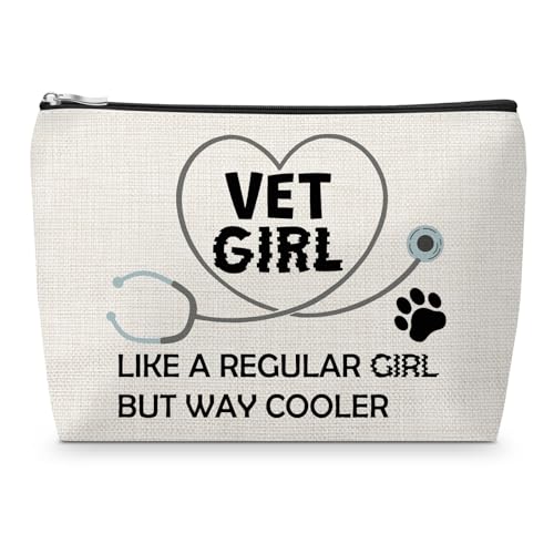 Veterinarian Gift for Women Makeup Bag Appreciation Gifts for Veterinarian Animal Rescue Gift Veterinary Technician Gifts Christmas Birthday Present for Animal Lover Coworker Friend Cosmetic Bag