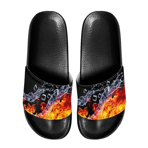 Mens Pillow House Sandals Ultra Cushion Slide Sandals Non-Slip Comfortable Shower Shoes Slip On Black Slippers for Spa Bath Pool Gym