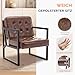 COLAMY Ohrensessel Sessel Wohnzimmer, Leder Accent Chair, Mid Century Modern Kunstleder Empfangssessel mit Metallbeinen für Wohnzimmer Schlafzimmer Empfangsraum Wartezimmer, Braun