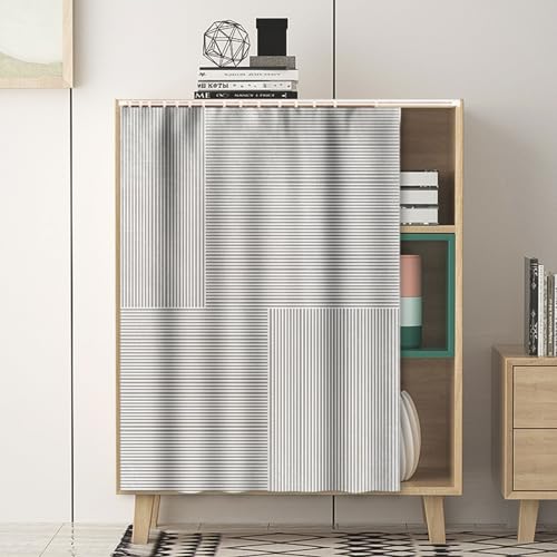SUNCN キャビネットカーテン、防塵、間仕切り、遮光カーテン、下駄箱、下駄箱、キッチンドア、本棚 B style width 90*height 80CM