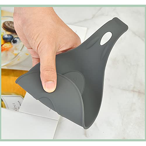 Happorg Spoon Rest(Pack Of 2) For Kitchen Counter Bpa Free Silicone Spoon Clean Easy Rest Heat Resistant Classy Look Smooth Surface For Cooking Brush, Spatula, Ladle Utensil Rest (Grey-2Pcs) #TOP6