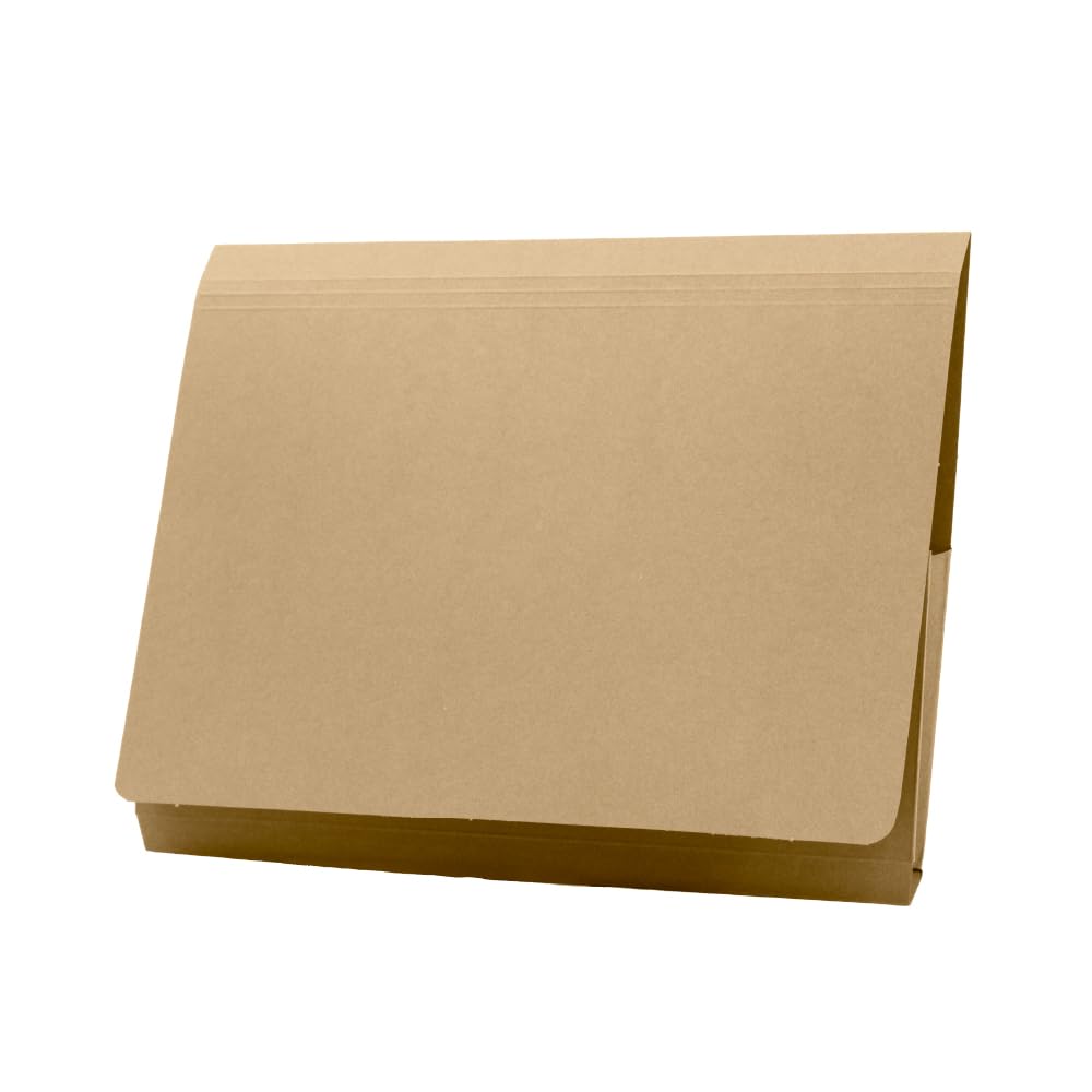 Guildhall PW3-BUFZ - Carpeta para documentos (50 unidades, tamaño folio, 315 g/m², 356 x 254 mm, con solapa), color beige