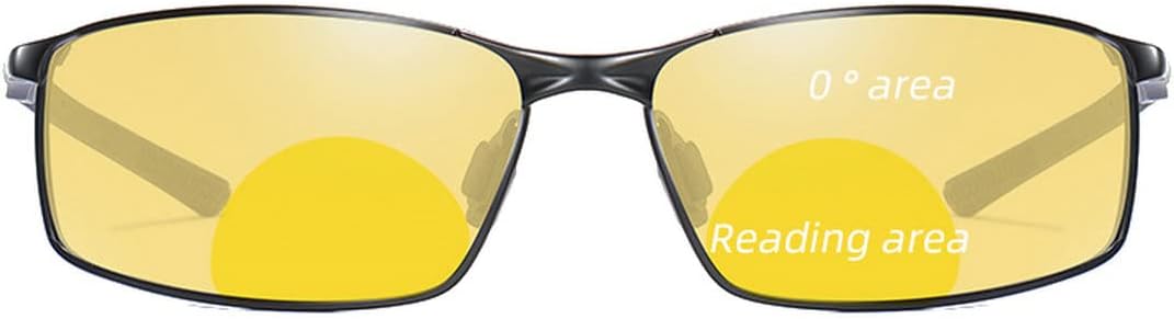 laureles Vintage Mens Night Vision Sports Sunglasses Readers Metal Frame Driving Bifocal Reading Glasses Goggles