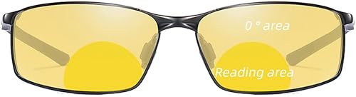 Miniatura 7 de laureles Gafas de sol deportivas de visión nocturna vintage para hombre, marco de metal, conducción bifocal, gafas de lectura