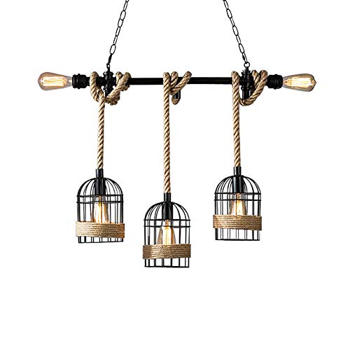 Lampe Suspendue Corde de Chanvre Rétro Luminaire Suspendu Salon Cuisine