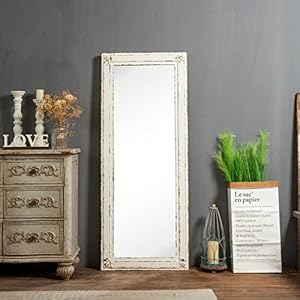 Rustic Full Length Mirror with Stand 60" x 24", Hanging White Farmhouse Big Mirror Full Body for Bedroom, Leaning Wood Frame Floor Mirror Full Length, Living Room Wall Mounted Mirror Rustic Full Length Mirror with Stand 60 x 24 Hanging White Farmhouse Big Mirror Full Body for Bedroom Leaning Wood Frame Floor Mirror Full Length Living Room Wall Mounted Mirror