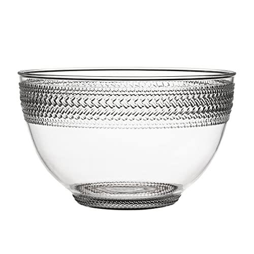 Juliska - Le Panier Acrylic Serving Bowl - 7 Qt. 11" Acrylic Serving Bowl - Unbreakable, Clear Acrylic, Decorative Embossed Acrylic Serving Bowl #TOP24