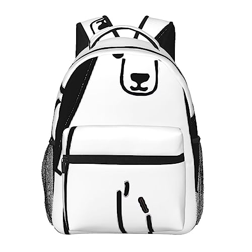 Sac à dos décontracté léger DEHIWI Polar Bear Noir en taille unique pour hommes et femmes