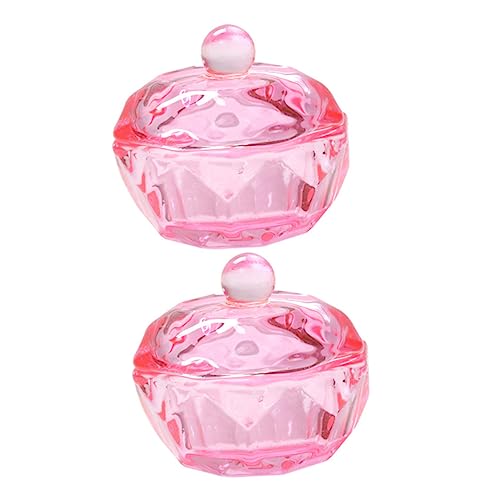 Ipetboom Glass Nail Dish Cup Set 2pcs for Acrylic Nails Cuticle Tools Dish Liquid