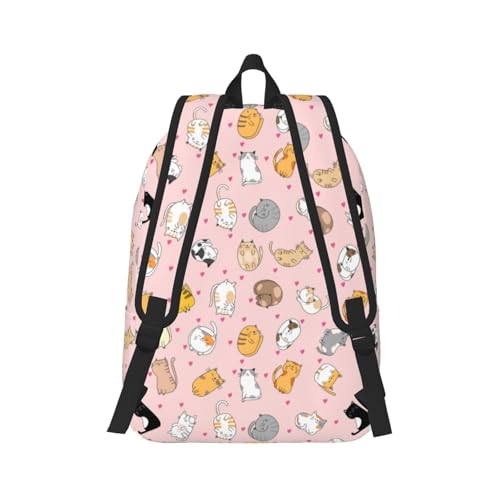 Cute Cat Backpack Laptop Bag Durable Canvas Capacity Large Cute Backpacks Travel Bag - Medium3