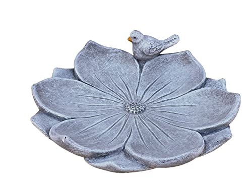 stoneandstyle Piccola abbeveratoio per uccelli con uccello, resistente al gelo