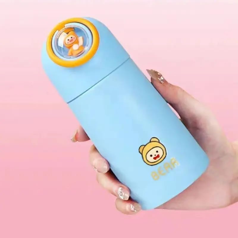 Image of Cute Kids Cartoon Glass Cup - Funny 350ml Water Bottle, Portable Festival Gift for Students, Stylish and Durable Glass Mug for Juice, Milk, and Everyday Use (Random Colour)