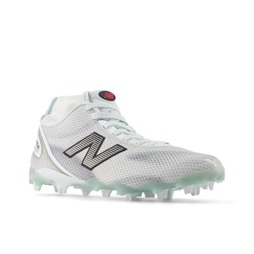 New Balance Men's FreezeLX V5 Lacrosse Shoe, White/Black, 8 M