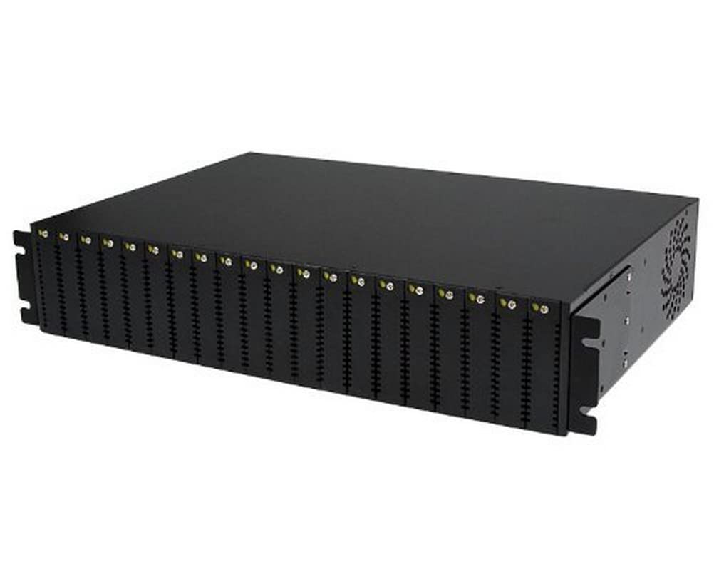 StarTech.com 20-Slot 2U Rack Mount Media Converter Chassis for ET Series 2 Fiber Media Converters (ETCHS2U),Black