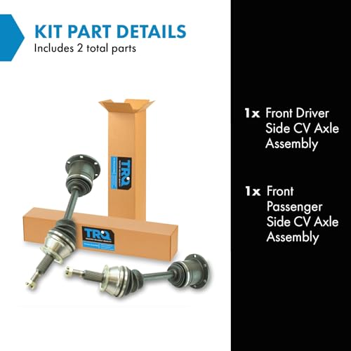 Image of TRQ Front Driver and Passenger Side CV Axle Assembly Set Compatible with 1997-1999 Dodge Dakota 1998-1999 Dodge Durango 4WD