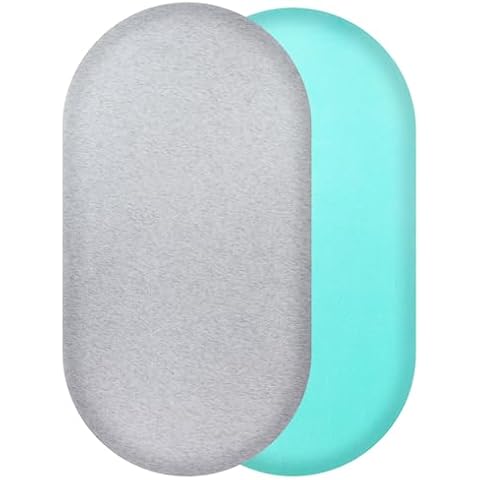Mecc ecoh 2 Packs 100% Organic Cotton Bassinet Sheet, GOTS Certified, 100% Breathable, Comfort Snug Fitted, Fits Most Bassinet Mattress for Baby's Delicate Skin (Light Gray & Sea Green) Cover