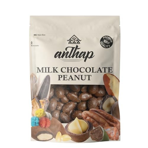 Image of Anthap Milk Chocolate Peanut, Crunchy Roasted Peanuts Coated in Smooth Chocolate, Rich, Creamy & Indulgent Flavor, Perfect for Snacking & Gifting, Great for Movie Nights & Parties (500g)